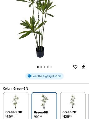 Artificial Bamboo Floor Plant - Green by